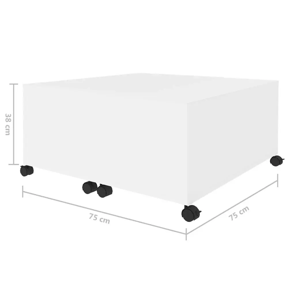 Coffee Table White 75x75x38 cm Engineered Wood 806867