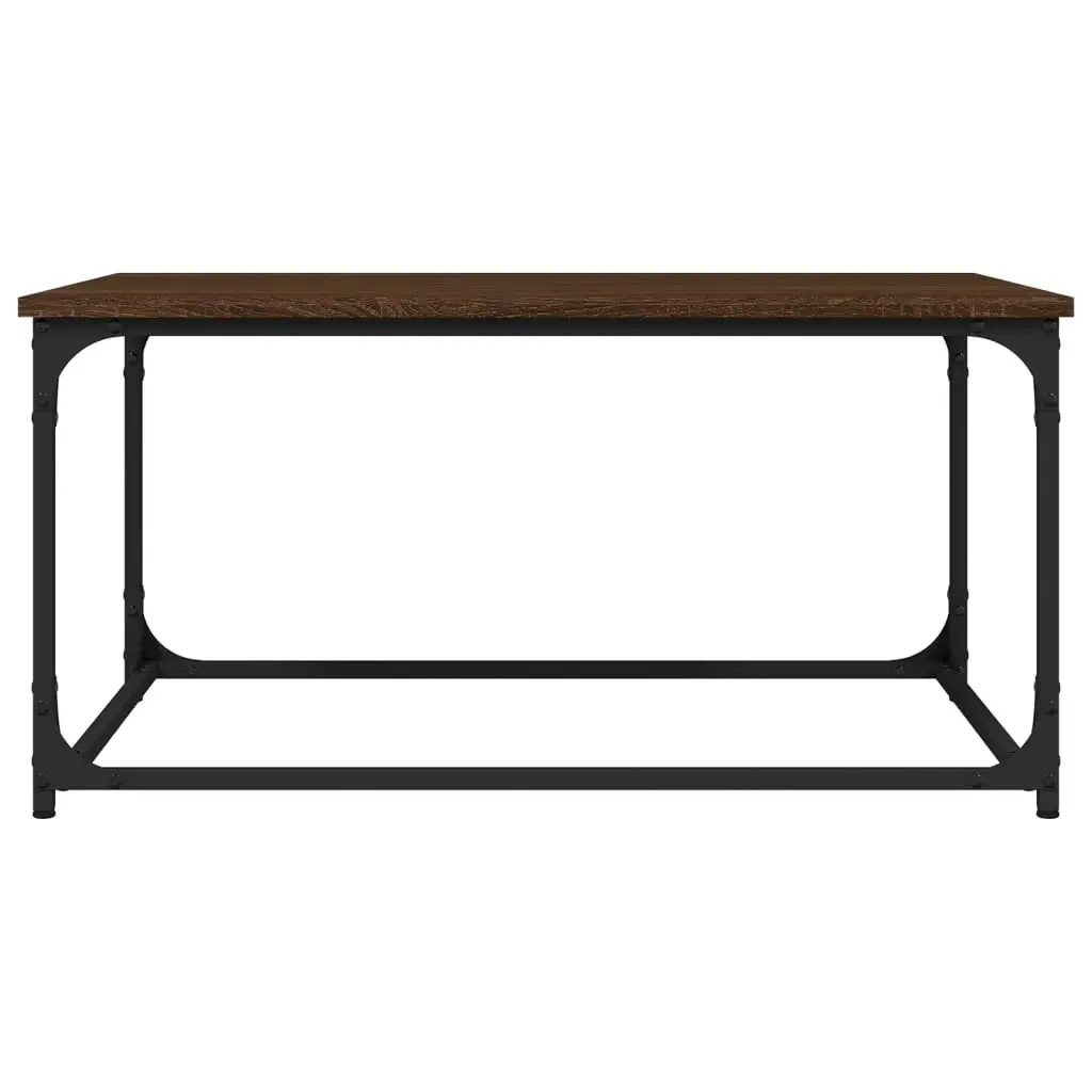 Coffee Table Brown Oak 80x50x40 cm Engineered Wood and Iron 823296