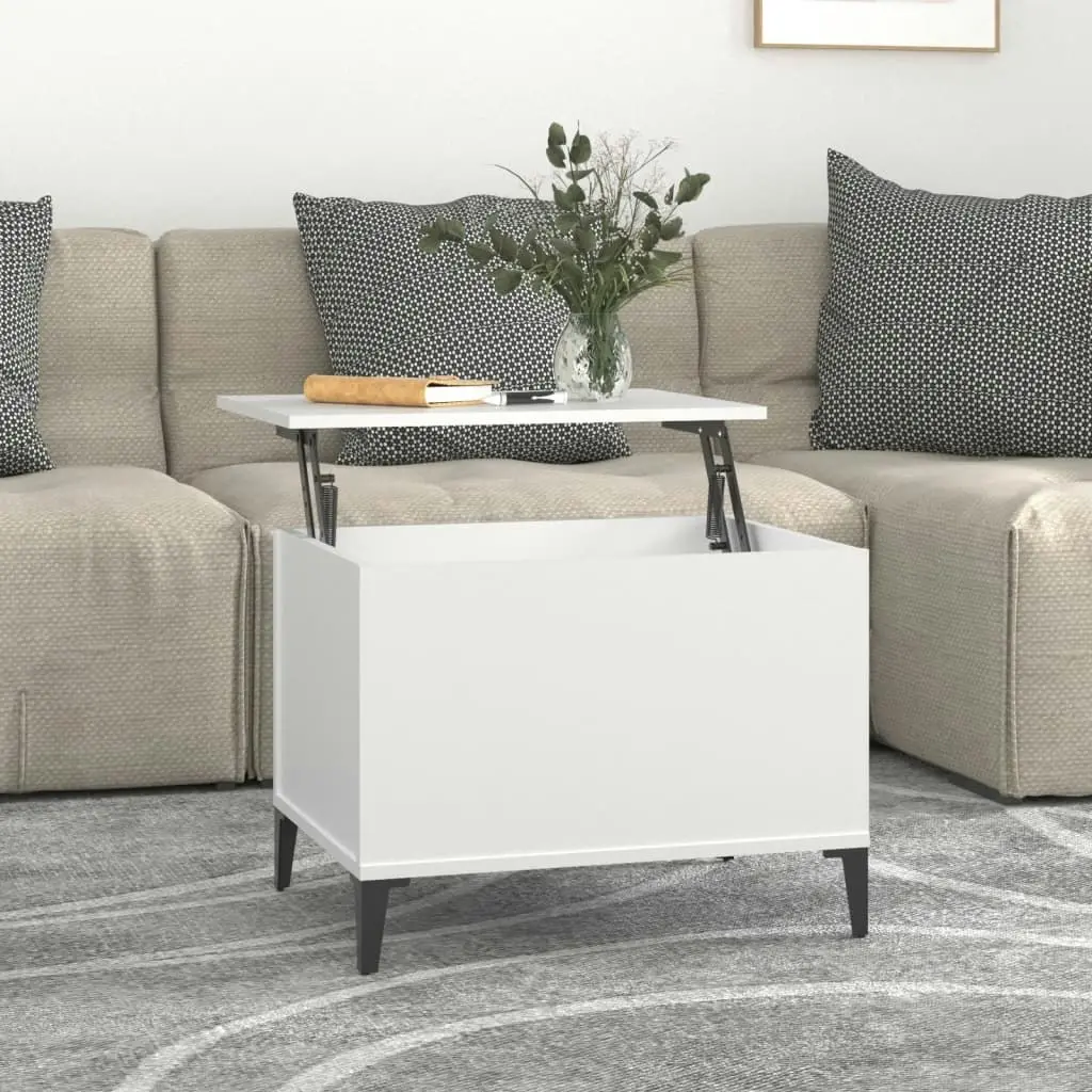 Coffee Table White 60x44.5x45 cm Engineered Wood 819572