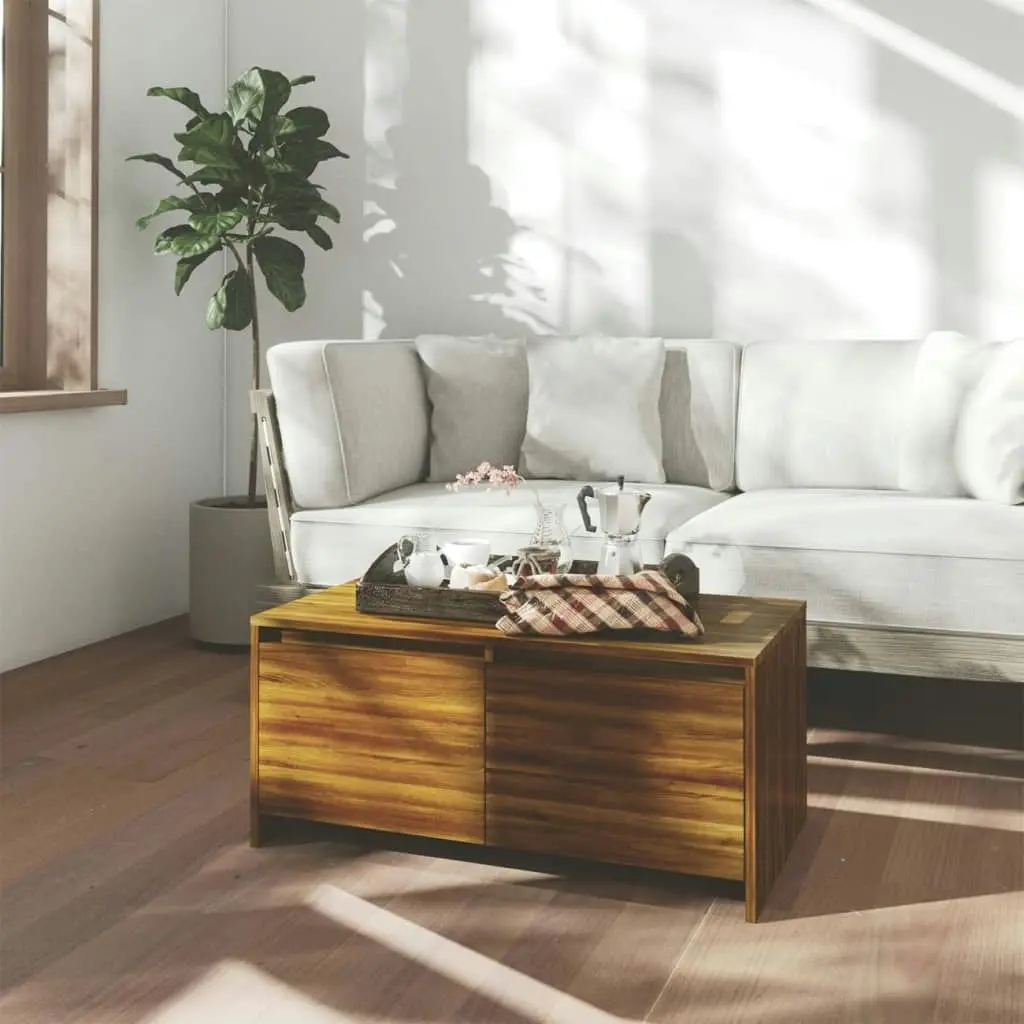 Coffee Table Brown Oak 90x50x41.5 cm Engineered Wood 813031