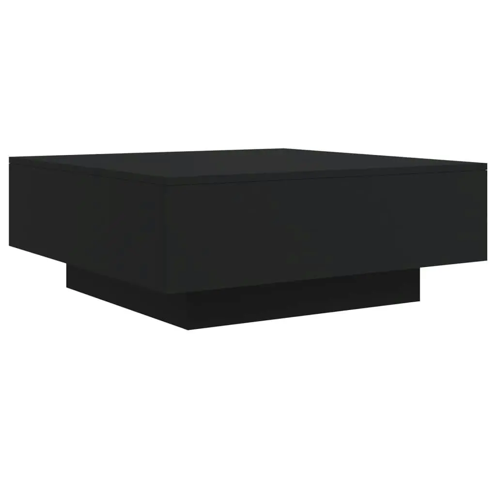 Coffee Table with LED Lights Black 80x80x31 cm 836589