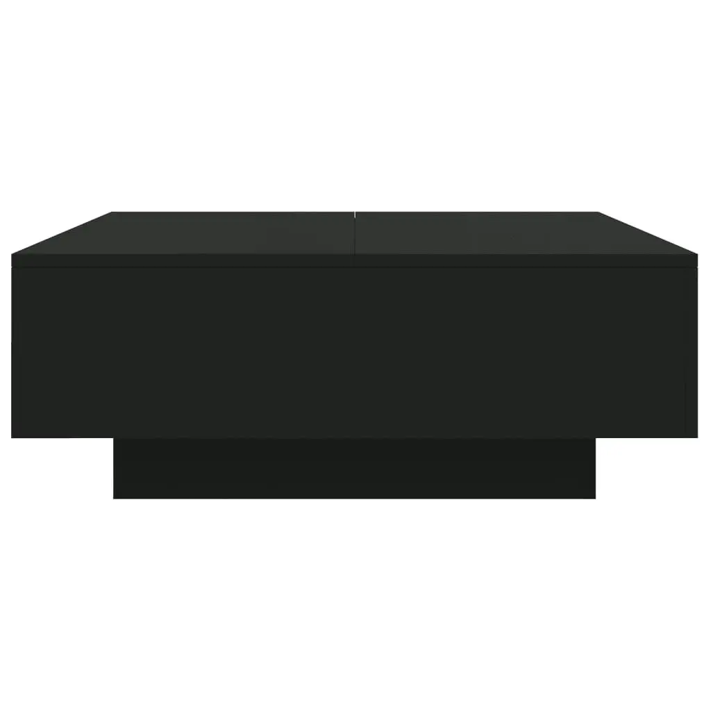 Coffee Table with LED Lights Black 80x80x31 cm 836589