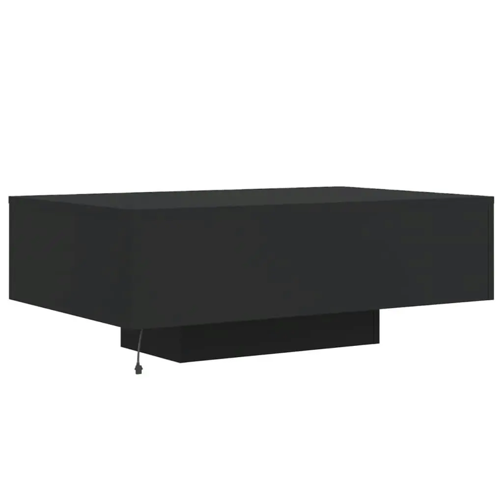 Coffee Table with LED Lights Black 85x55x31 cm 836610