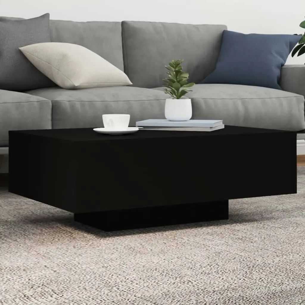 Coffee Table with LED Lights Black 85x55x31 cm 836610