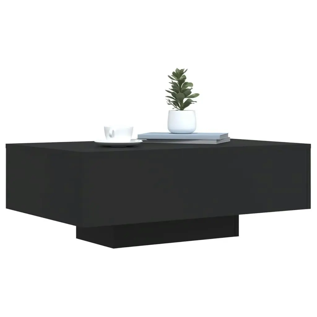 Coffee Table with LED Lights Black 85x55x31 cm 836610