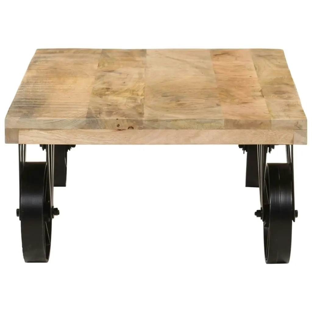 Coffee Table with Wheels 110x55x29.5 cm Solid Wood Mango 352056