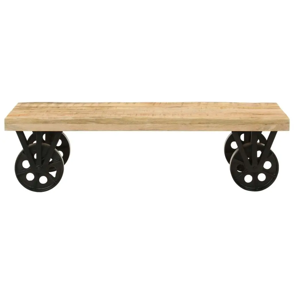 Coffee Table with Wheels 110x55x29.5 cm Solid Wood Mango 352056