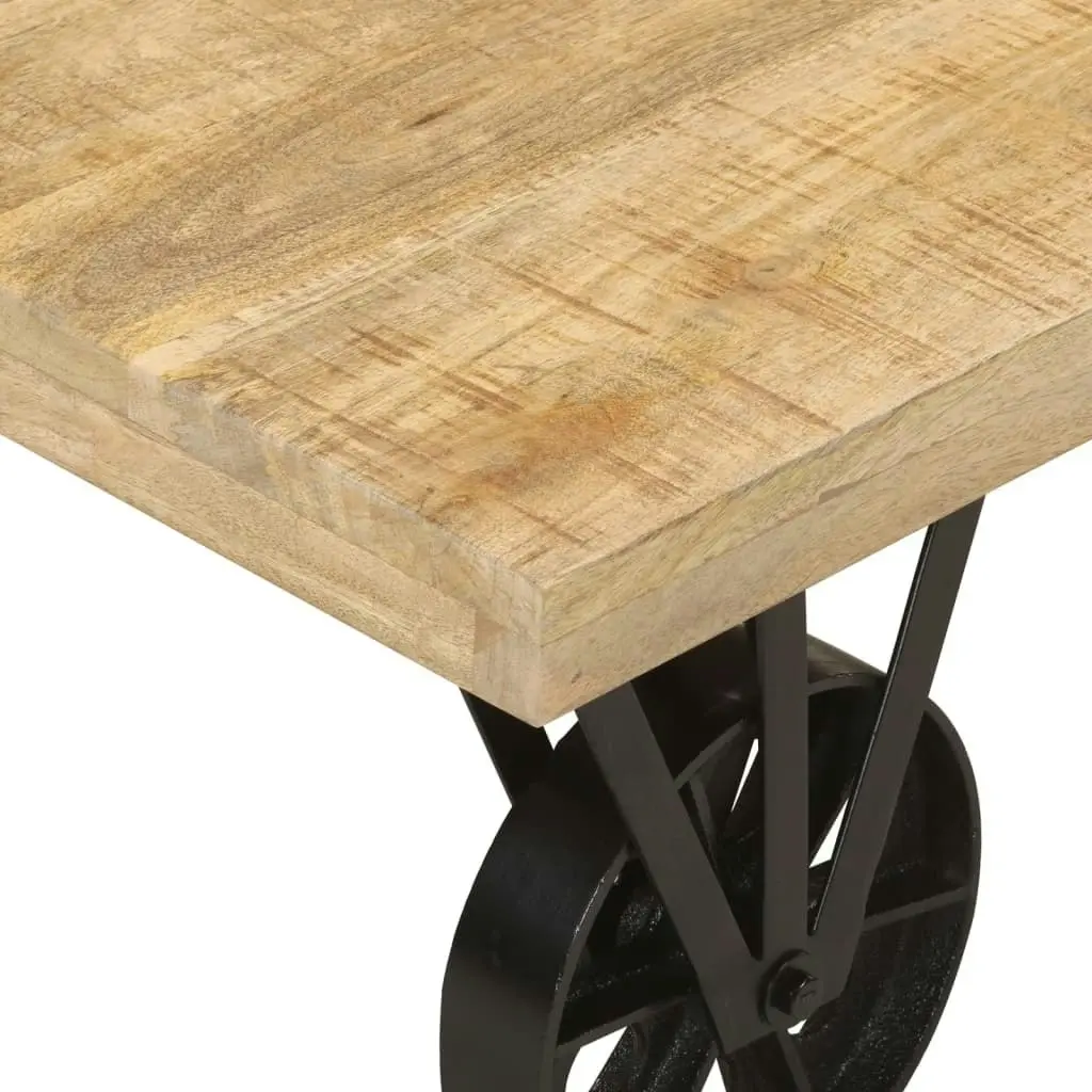 Coffee Table with Wheels 110x55x29.5 cm Solid Wood Mango 352056