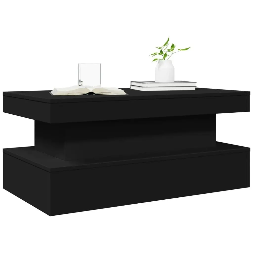 Coffee Table with LED Lights Black 90x50x40 cm 839848