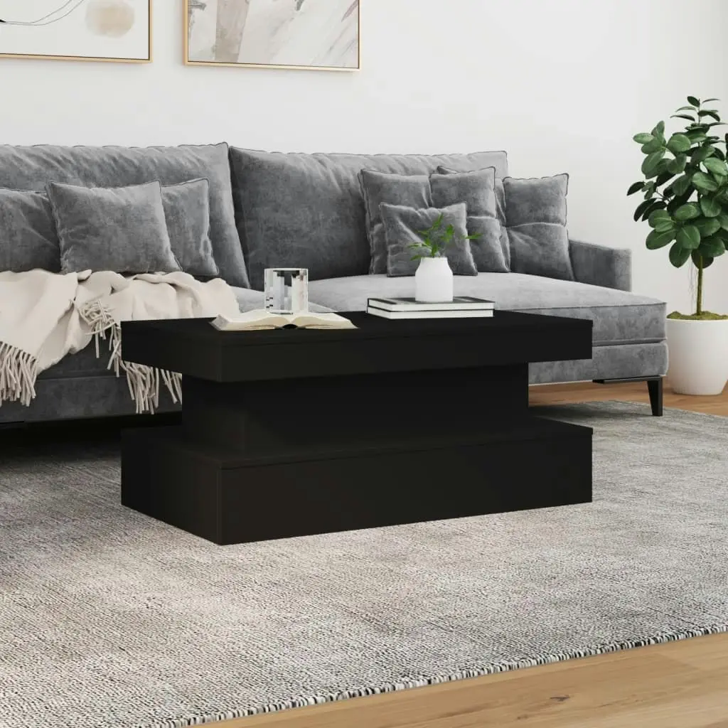 Coffee Table with LED Lights Black 90x50x40 cm 839848