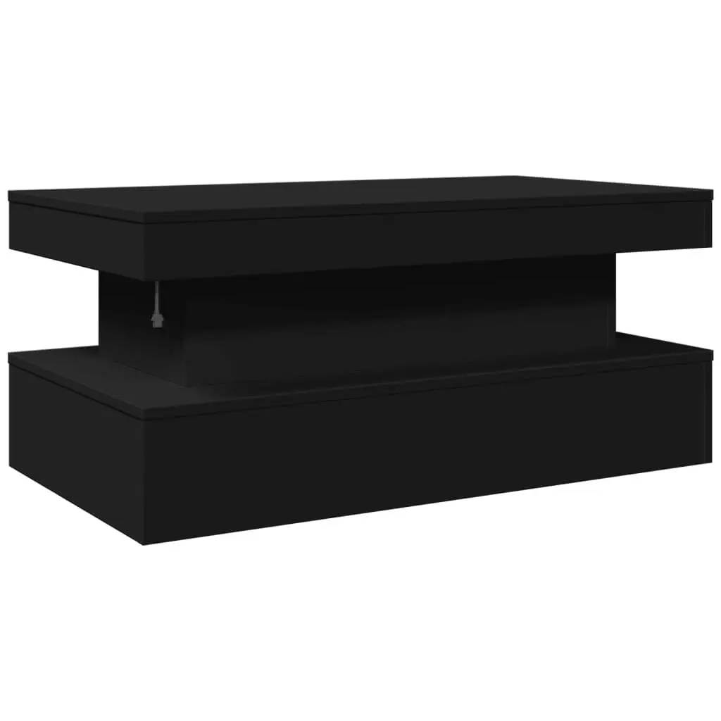 Coffee Table with LED Lights Black 90x50x40 cm 839848