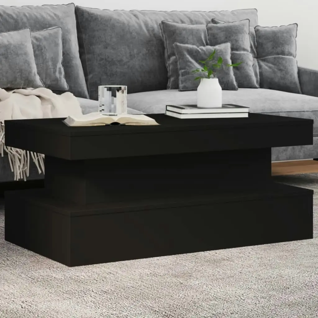 Coffee Table with LED Lights Black 90x50x40 cm 839848