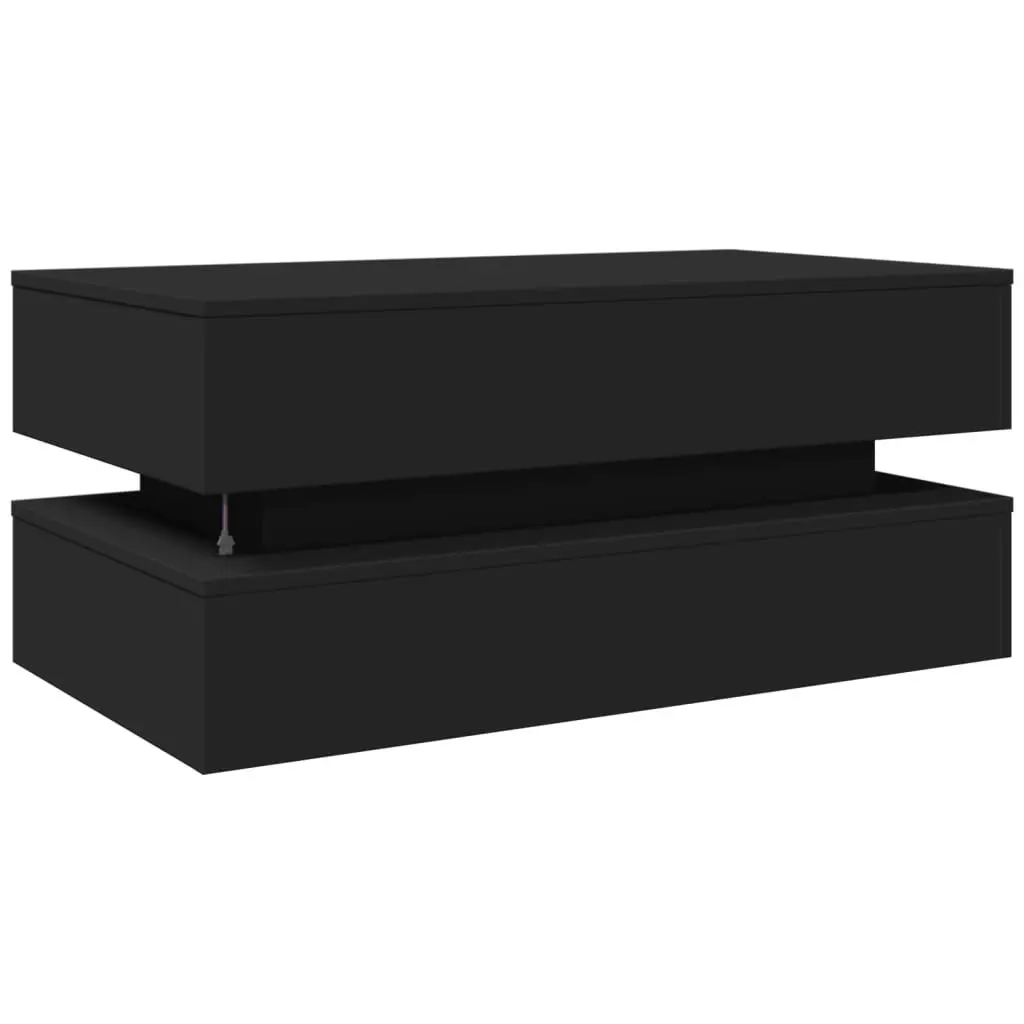 Coffee Table with LED Lights Black 90x50x40 cm 839862