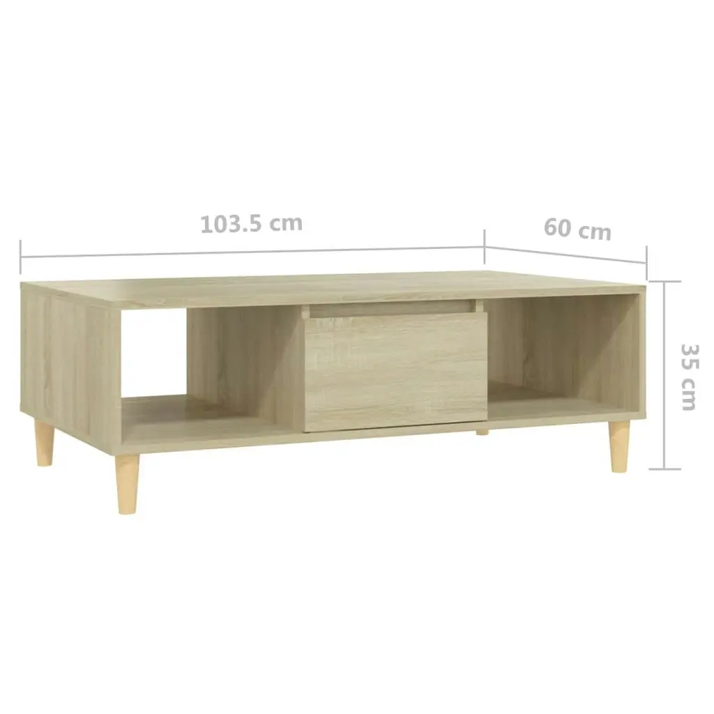 Coffee Table Sonoma Oak 103.5x60x35 cm Engineered Wood 806016