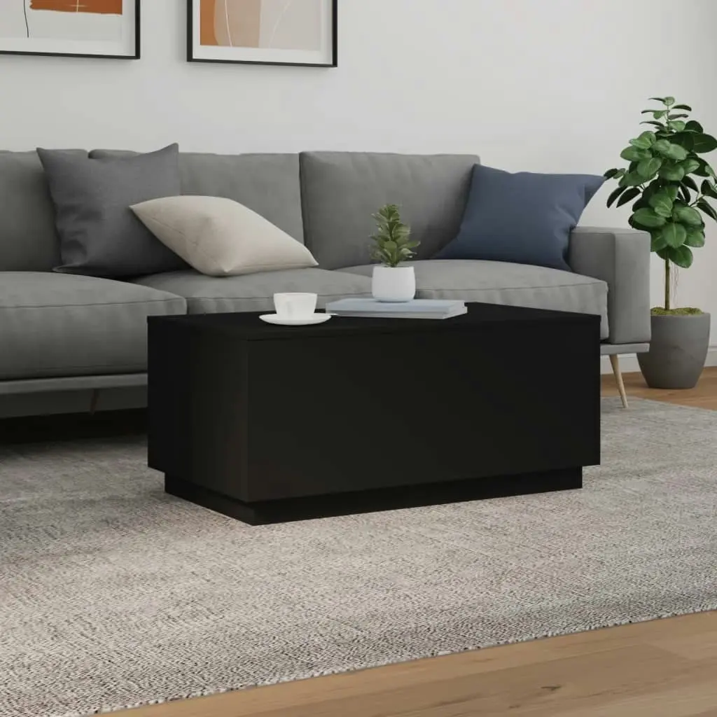 Coffee Table with LED Lights Black 90x50x40 cm 839876