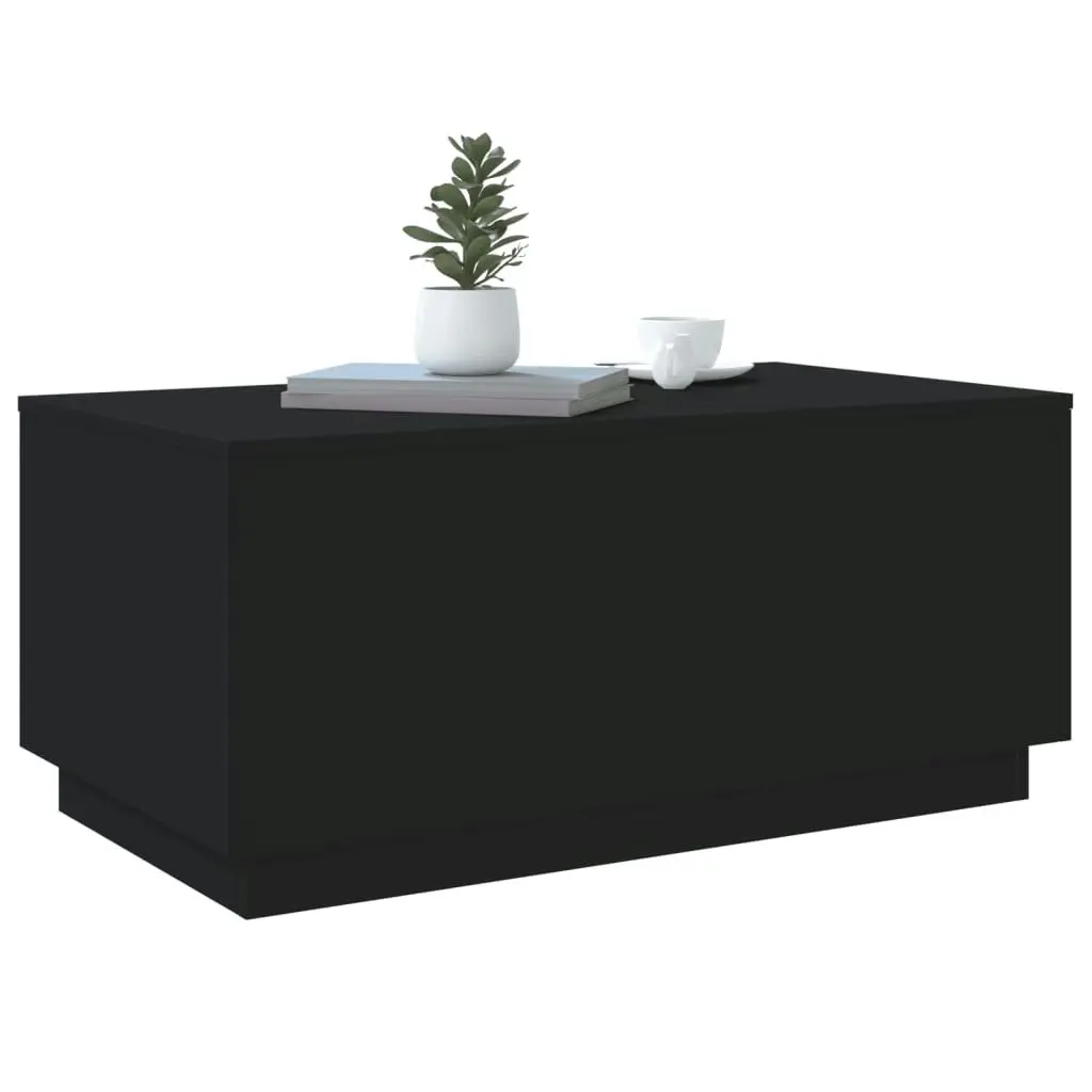 Coffee Table with LED Lights Black 90x50x40 cm 839876