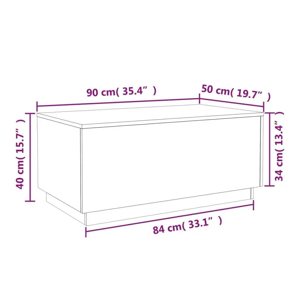 Coffee Table with LED Lights Black 90x50x40 cm 839876