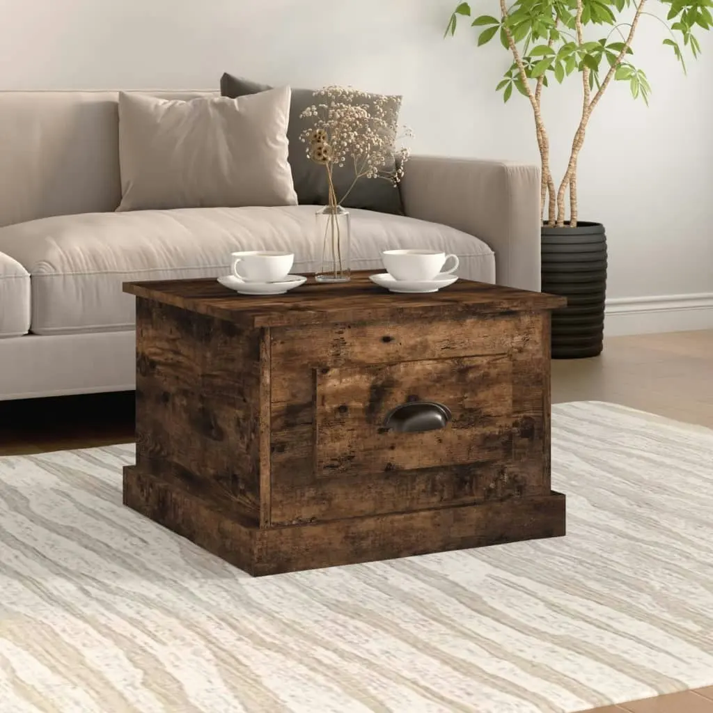 Coffee Table Smoked Oak 50x50x35 cm Engineered Wood 816253