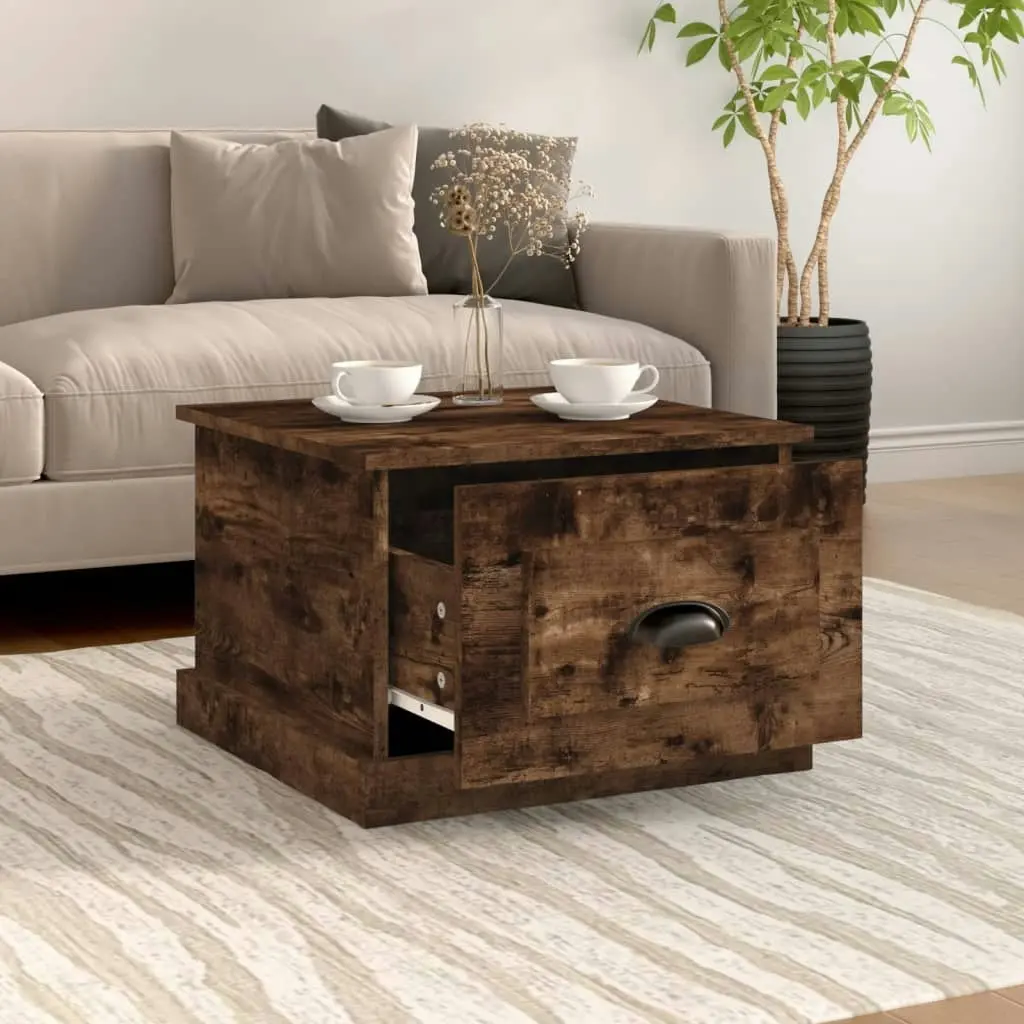 Coffee Table Smoked Oak 50x50x35 cm Engineered Wood 816253