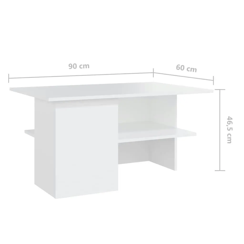 Coffee Table White 90x60x46.5 cm Engineered Wood 806849