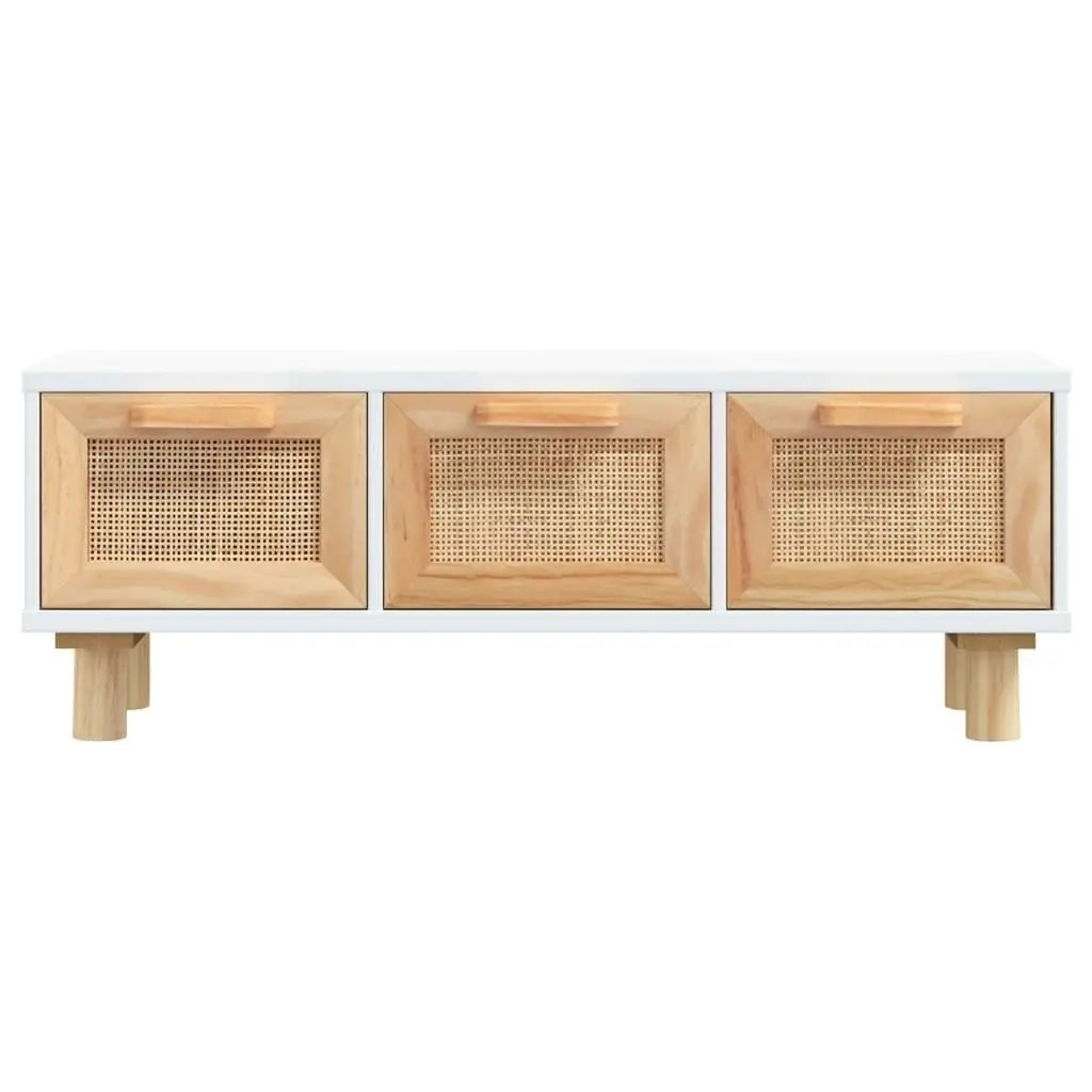 Coffee Table White 80x40x30 cm Engineered Wood&Solid Wood Pine 345618