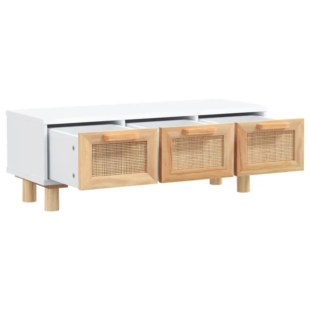 Coffee Table White 80x40x30 cm Engineered Wood&Solid Wood Pine 345618