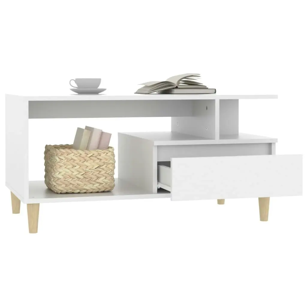 Coffee Table White 90x49x45 cm Engineered Wood 819612