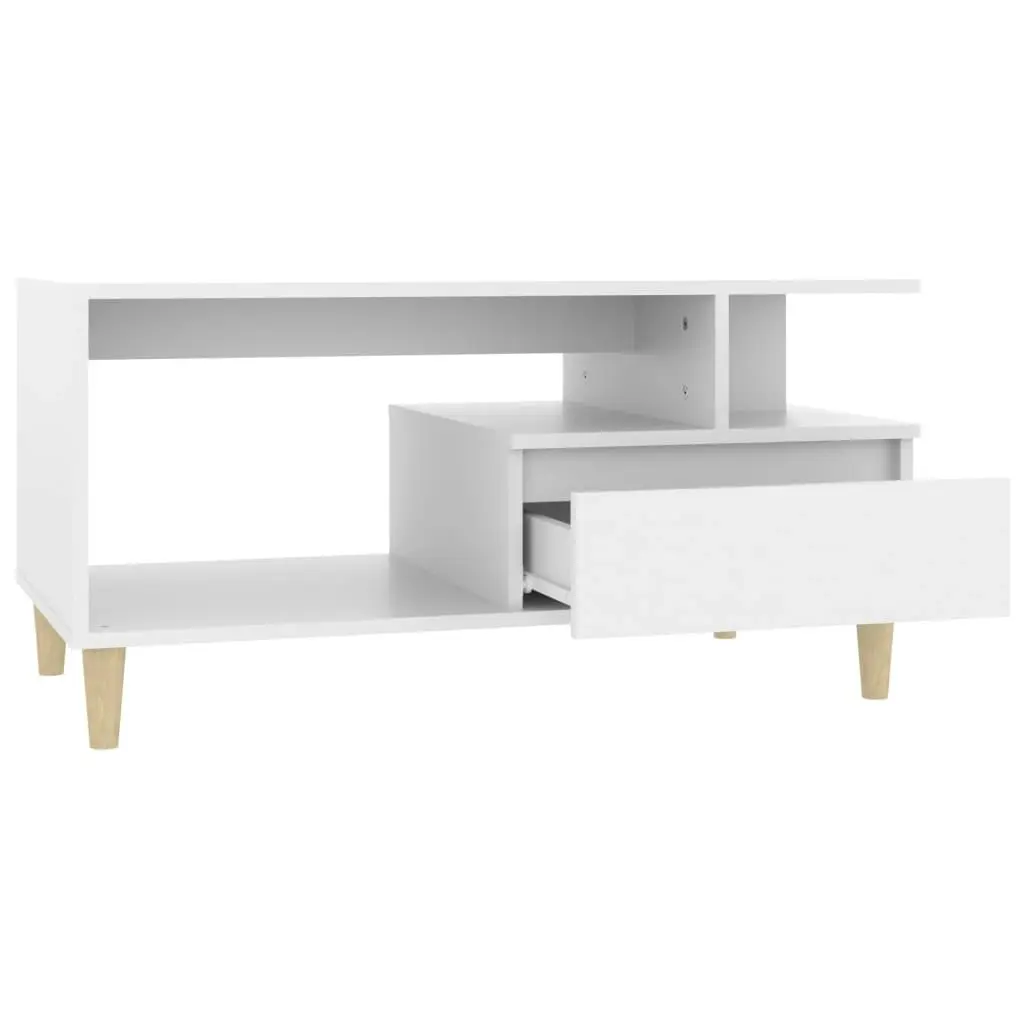 Coffee Table White 90x49x45 cm Engineered Wood 819612