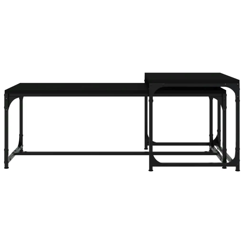 Coffee Tables 2 pcs Black Engineered Wood 823337