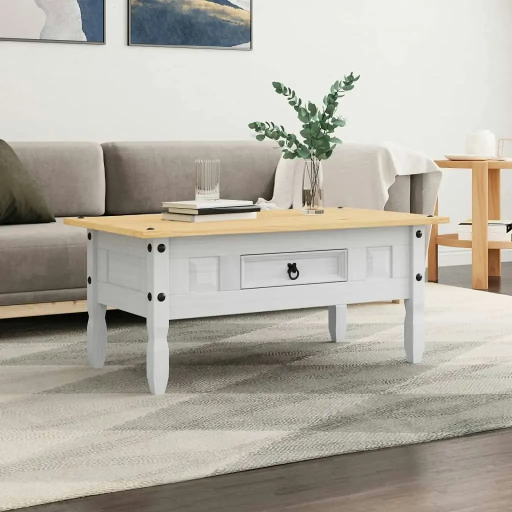 Coffee Table Mexican Pine Corona Range White 100x55x44 cm 282626