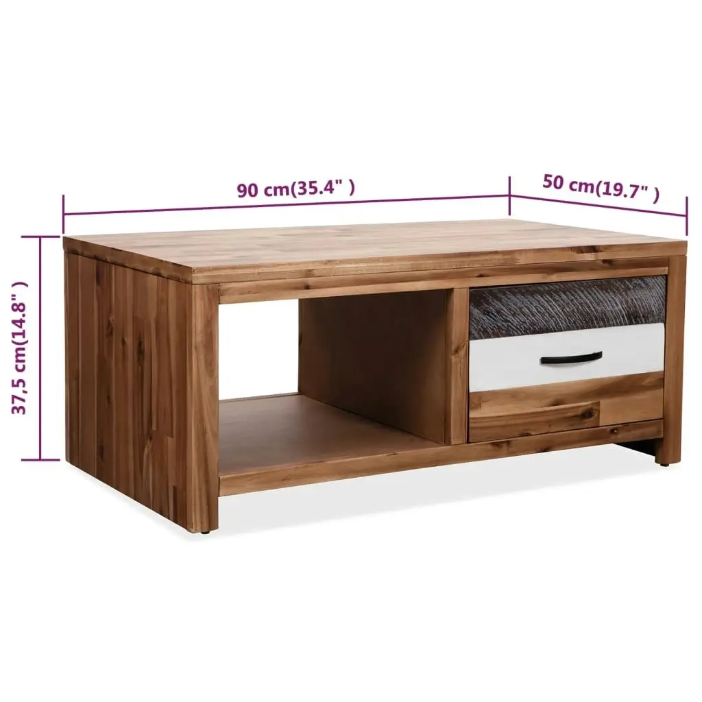 Coffee Table Solid Acacia Wood 90x50x37.5 cm 246043