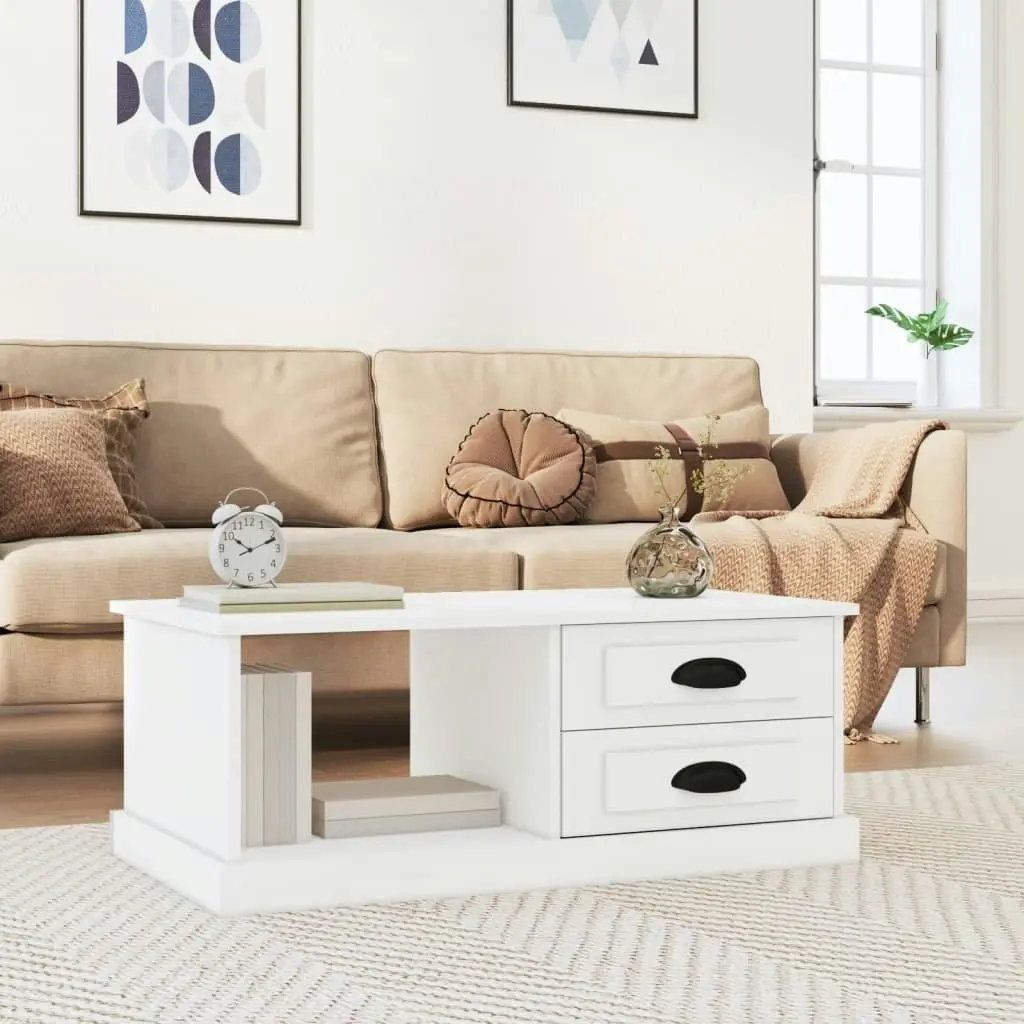 Coffee Table White 90x50x35 cm Engineered Wood 816240