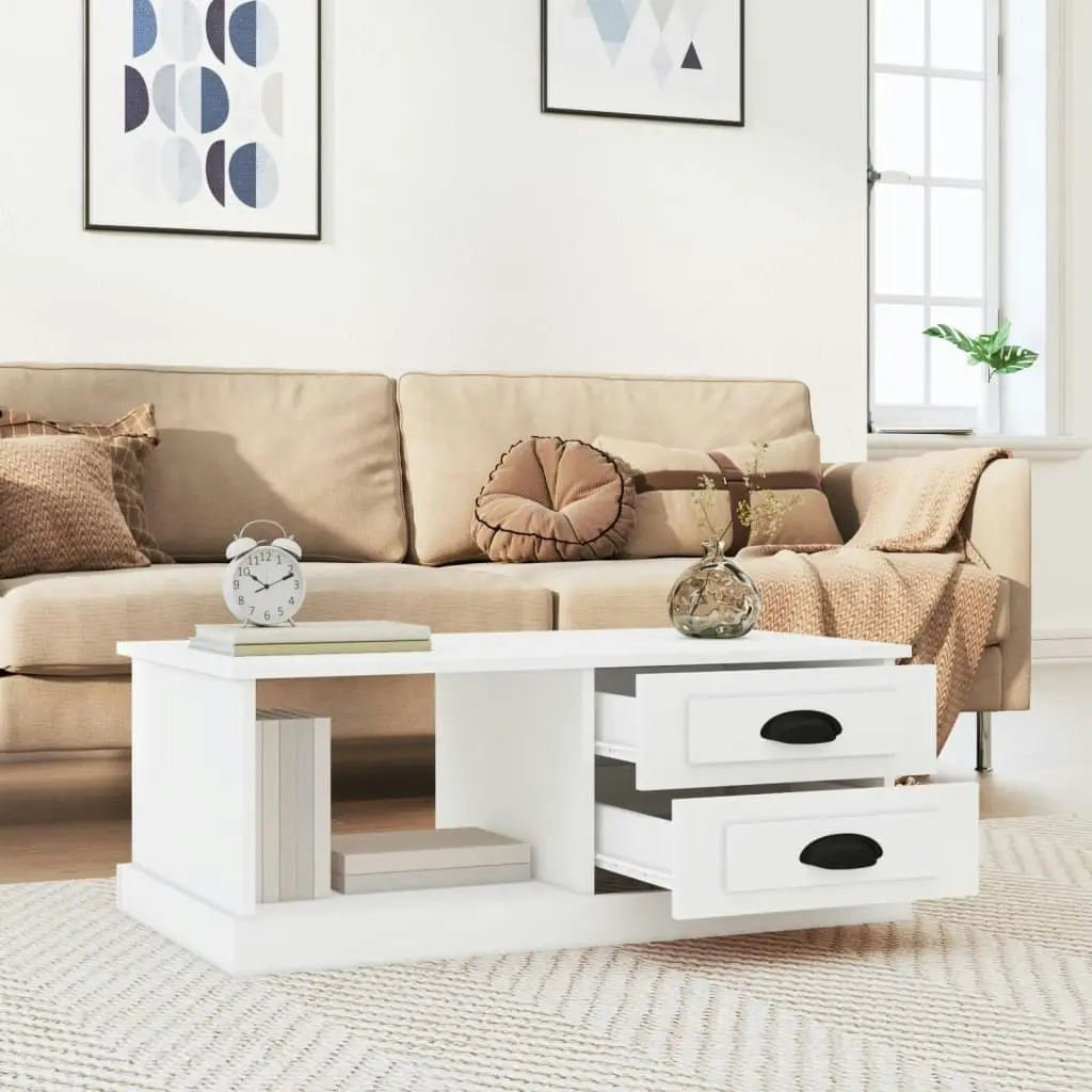 Coffee Table White 90x50x35 cm Engineered Wood 816240