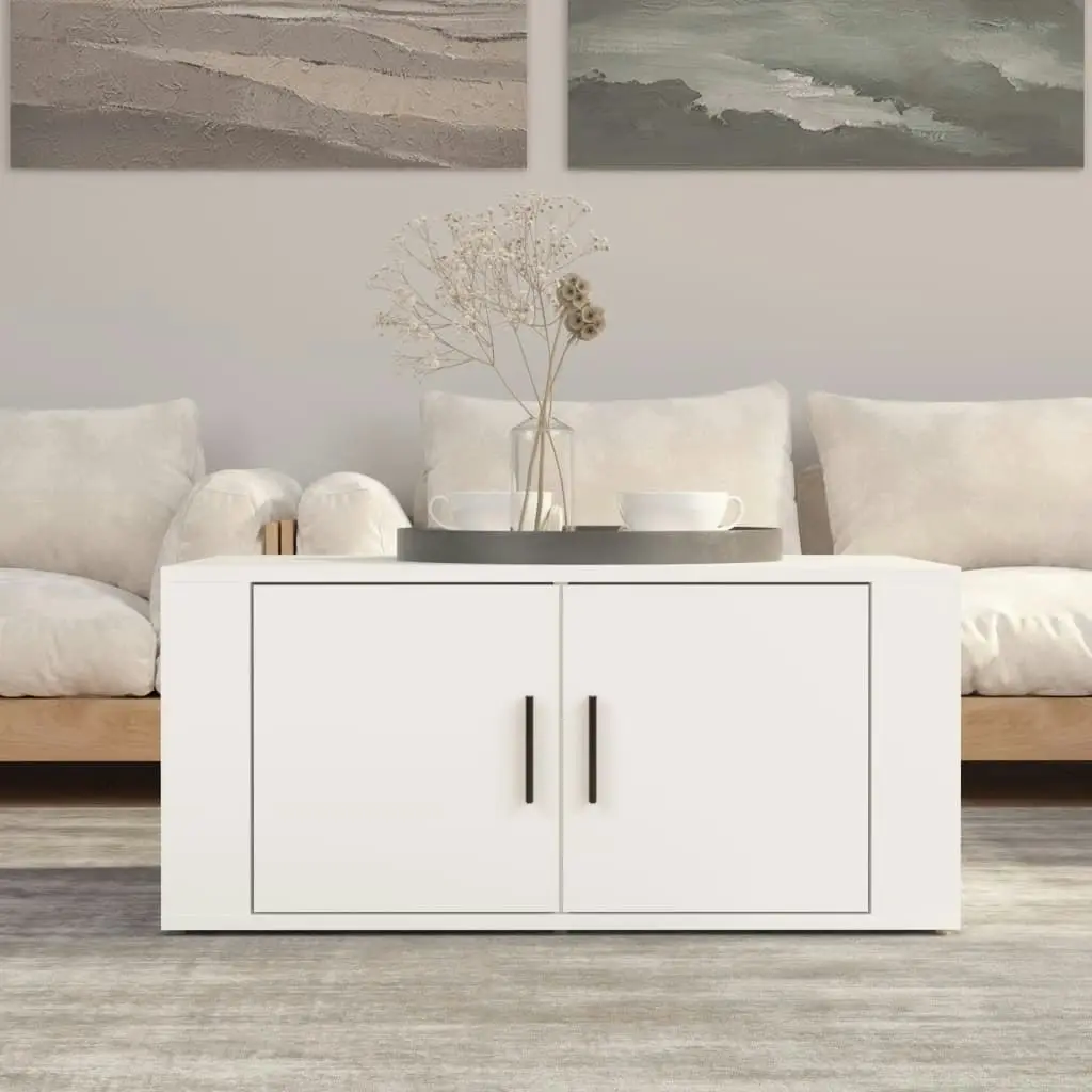 Coffee Table White 80x50x36 cm Engineered Wood 816512