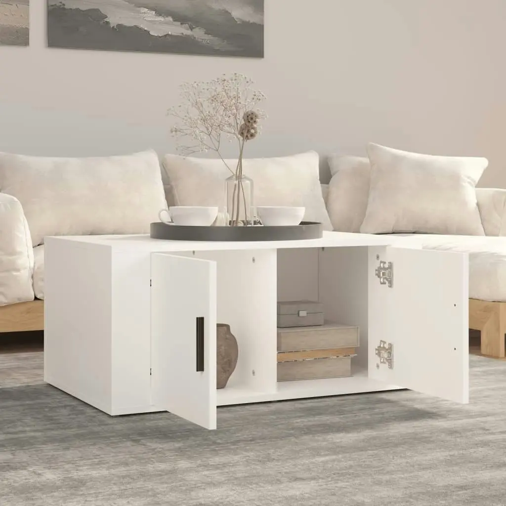 Coffee Table White 80x50x36 cm Engineered Wood 816512