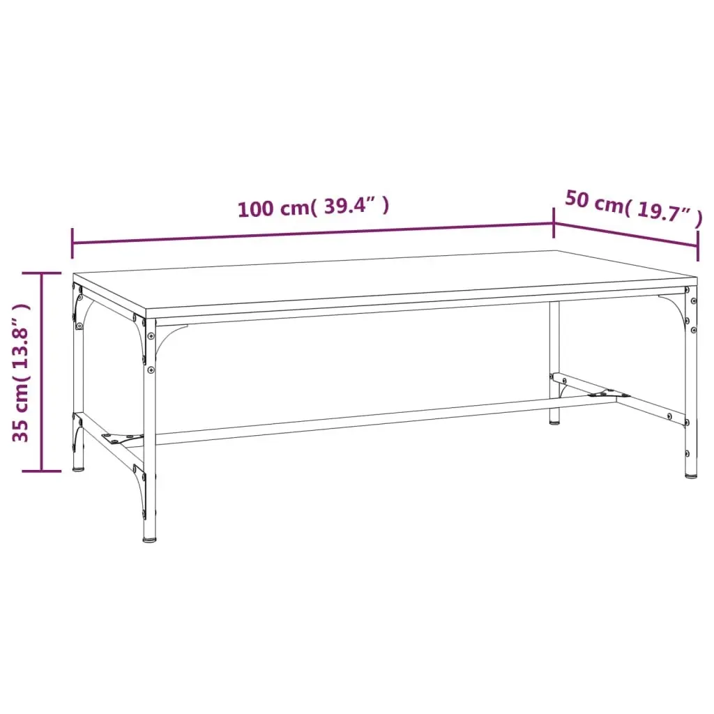 Coffee Table Sonoma Oak 100x50x35 cm Engineered Wood 819388