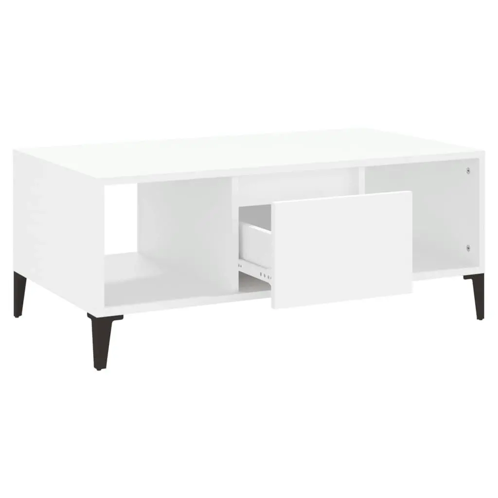 Coffee Table White 90x50x36.5 cm Engineered Wood 821068