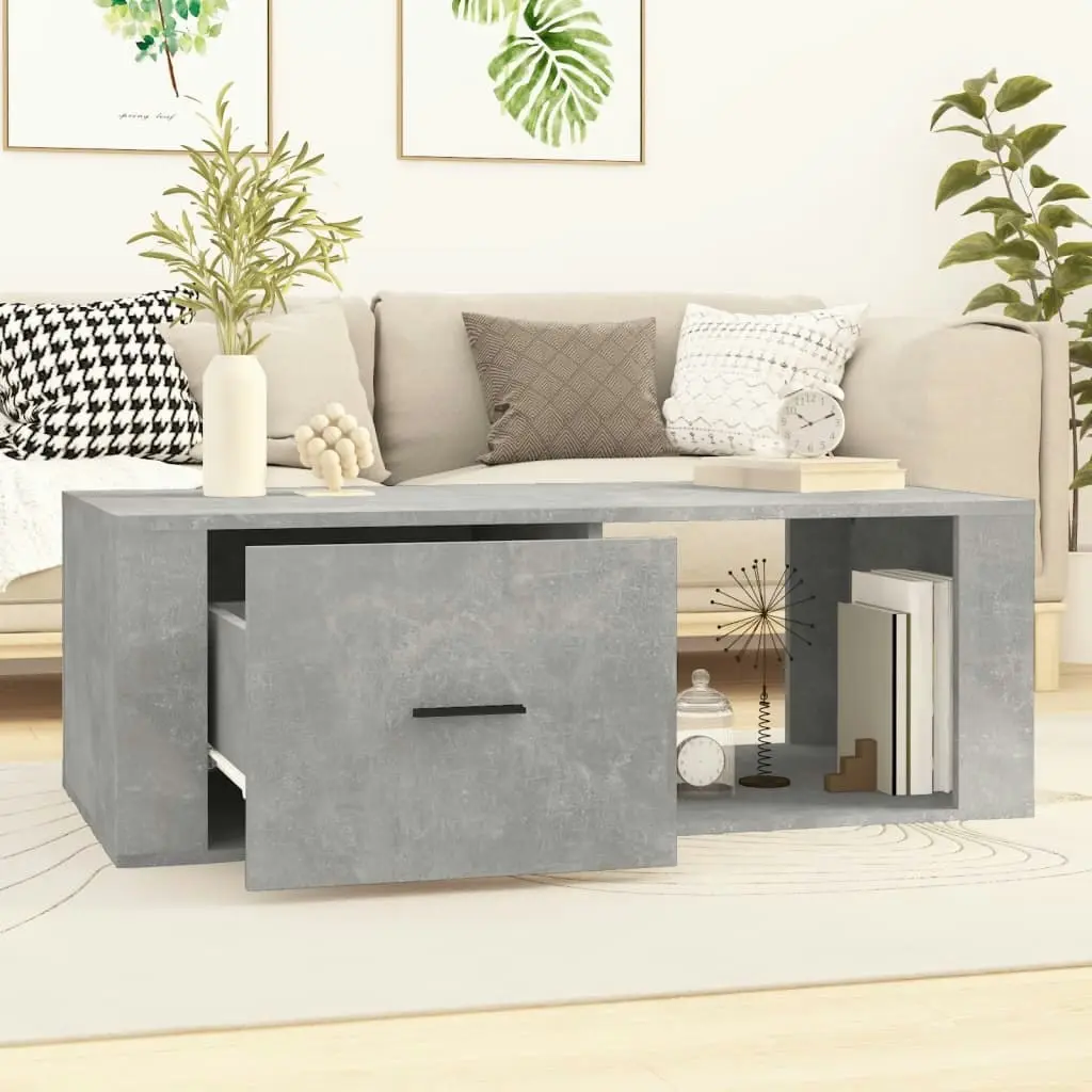 Coffee Table Concrete Grey 100x50.5x35 cm Engineered Wood 816540