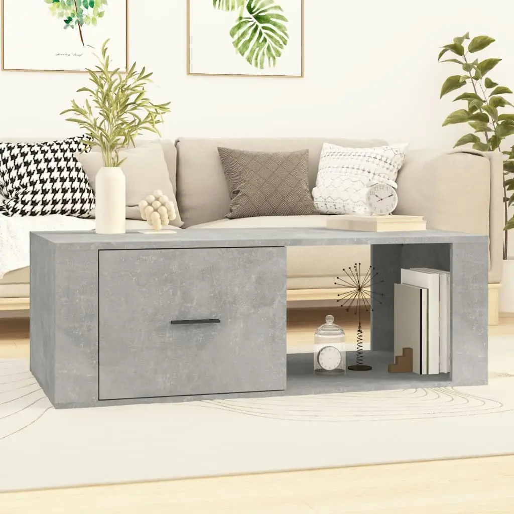 Coffee Table Concrete Grey 100x50.5x35 cm Engineered Wood 816540