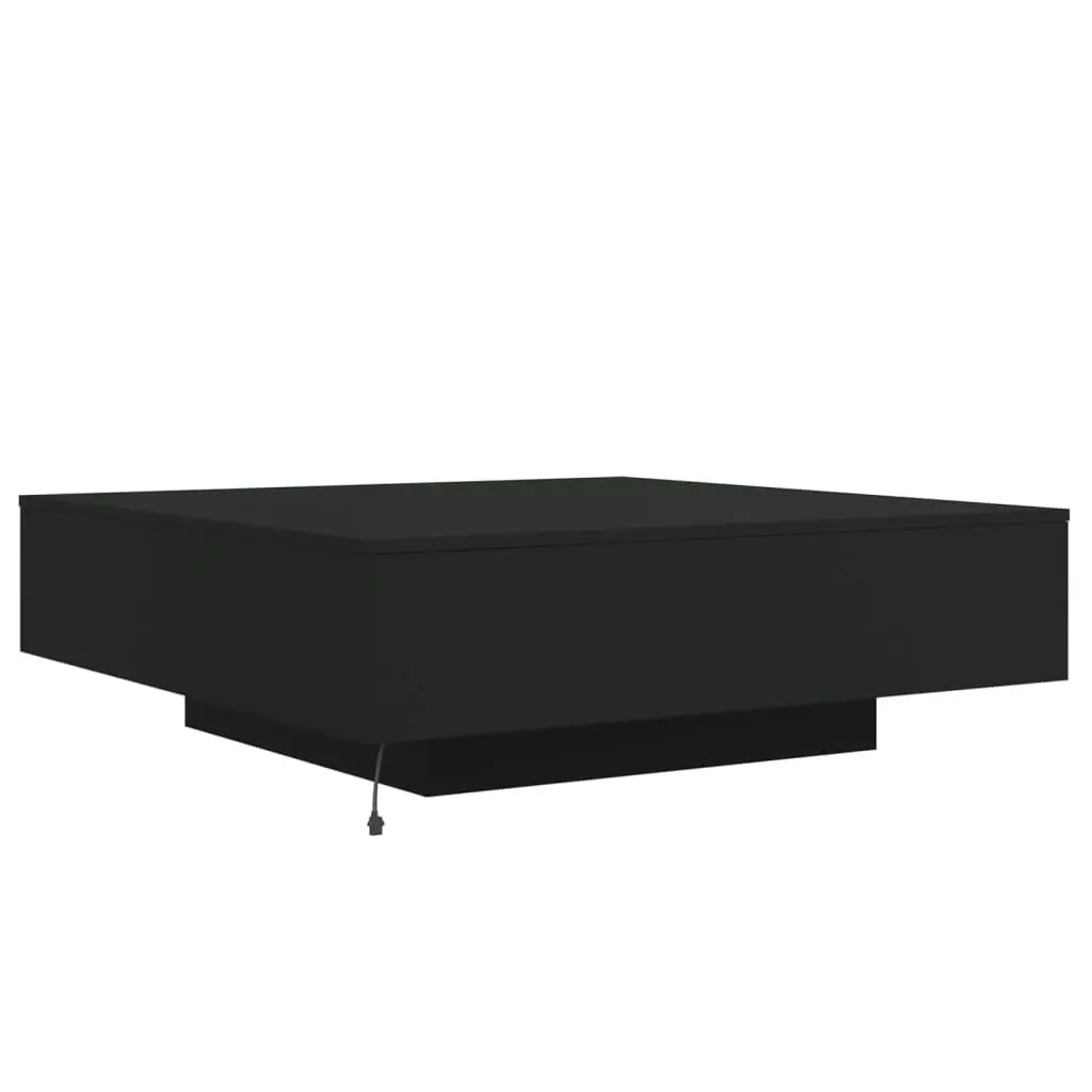 Coffee Table with LED Lights Black 100x100x31 cm 836603