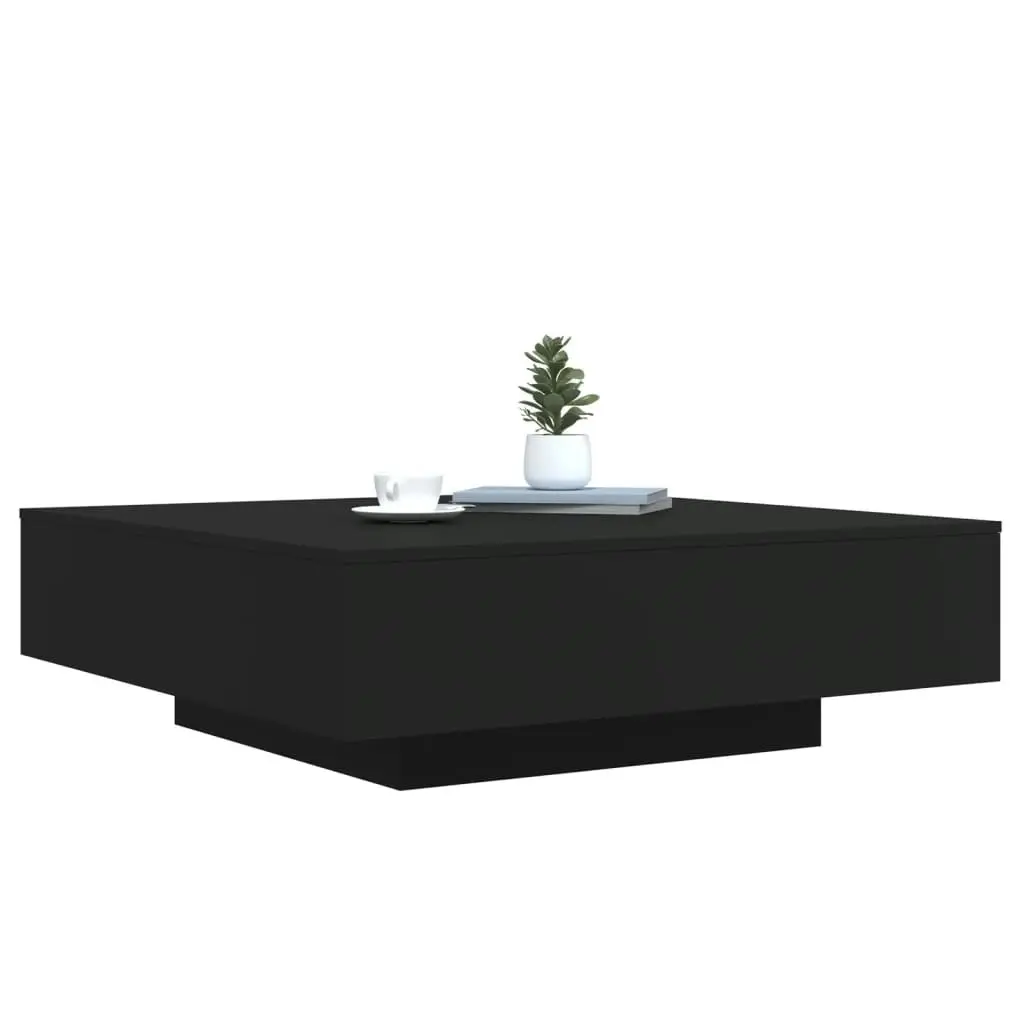 Coffee Table with LED Lights Black 100x100x31 cm 836603