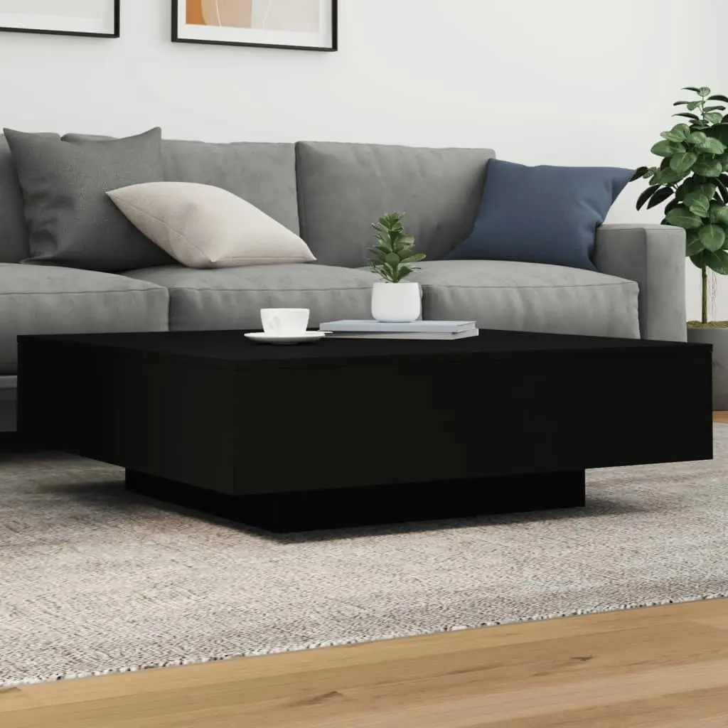 Coffee Table with LED Lights Black 100x100x31 cm 836603