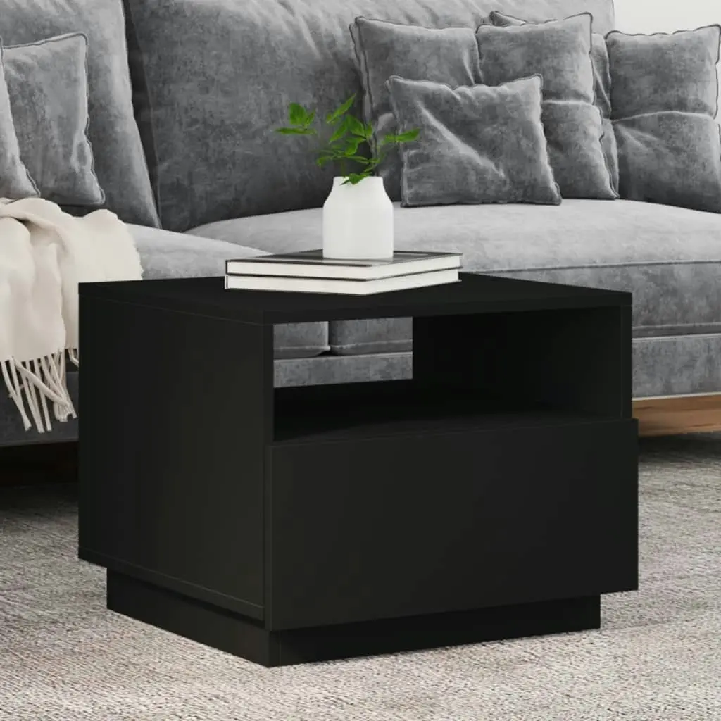 Coffee Table with LED Lights Black 50x49x40 cm 839827