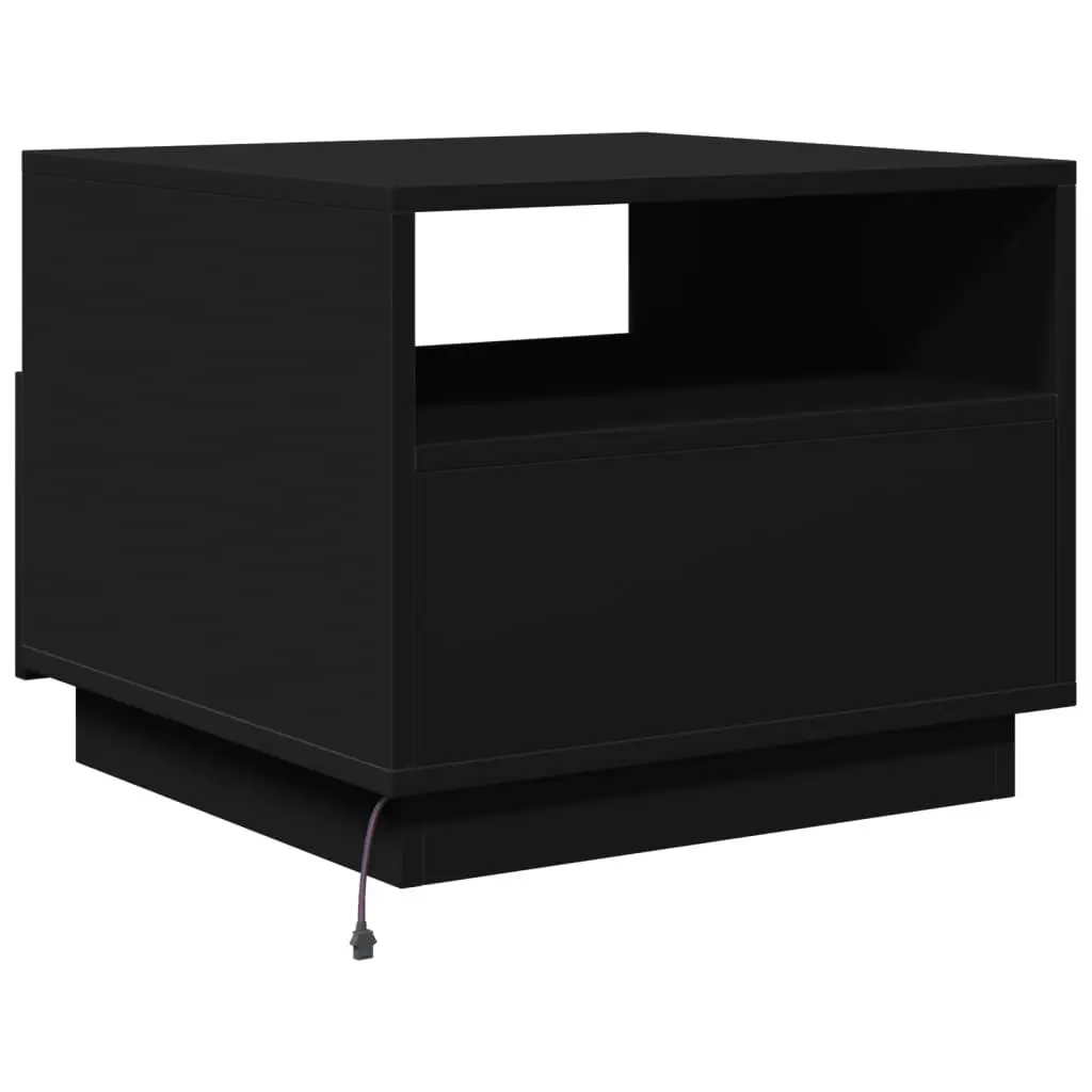 Coffee Table with LED Lights Black 50x49x40 cm 839827