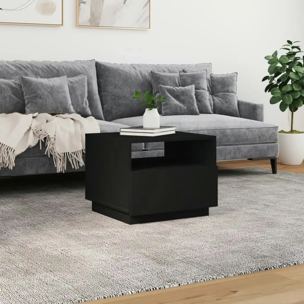 Coffee Table with LED Lights Black 50x49x40 cm 839827