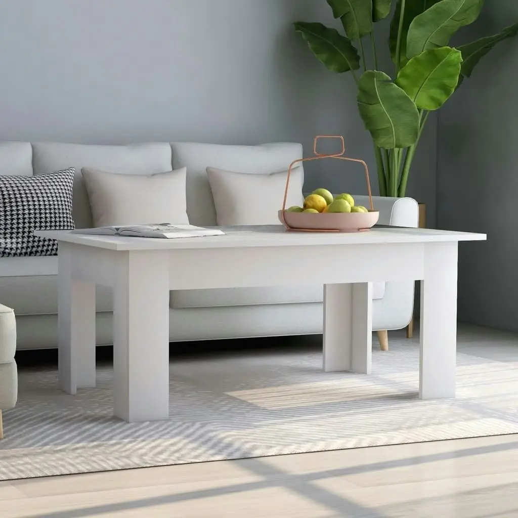 Coffee Table White 100x60x42 cm Engineered Wood 801179