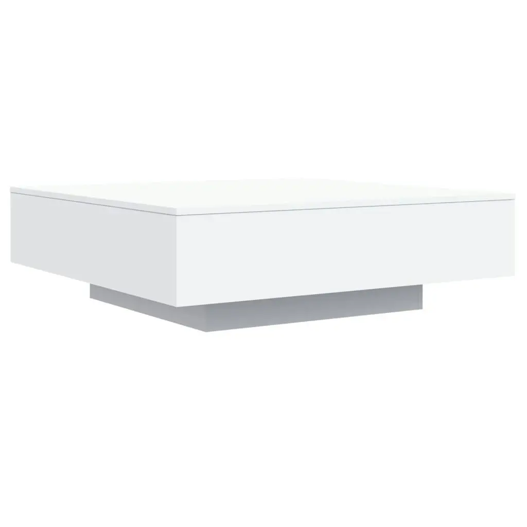 Coffee Table with LED Lights White 100x100x31 cm 836602