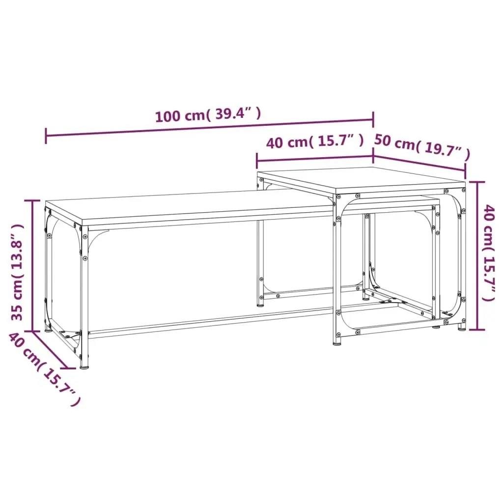 Coffee Tables 2 pcs Grey Sonoma Engineered Wood 823340