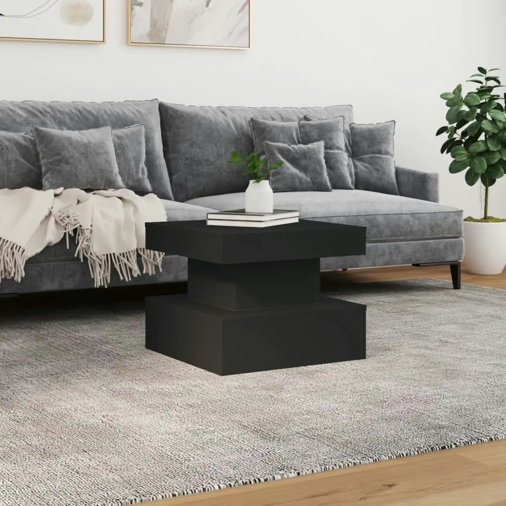 Coffee Table with LED Lights Black 50x50x40 cm 839841