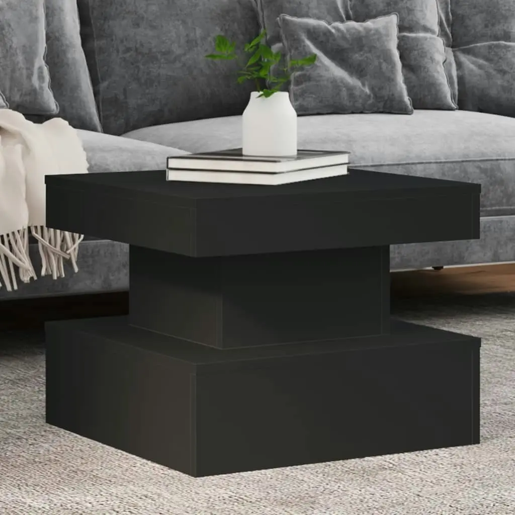 Coffee Table with LED Lights Black 50x50x40 cm 839841